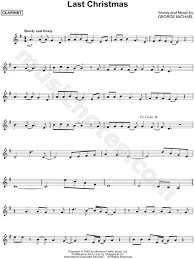Wham Last Christmas Sheet Music Clarinet Solo In G Major Download Print Sku Mn0123591