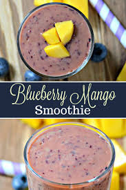 Easy Blueberry Mango Smoothie Recipe That Is Only 3 Ingredients And Takes So Fresh And Tropical Mango Smoothie Recipes Mango Smoothie Blueberry Mango Smoothie