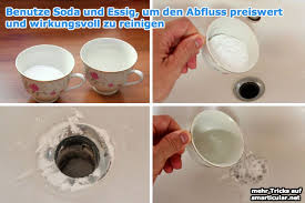 Abflussreiniger Preiswert Aus Soda Und Essig Smarticular Net Essig Haushalts Tipps Und Abfluss