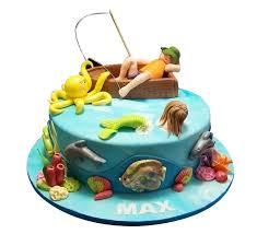 We grow too soon old and too late smart. 60th Mens Fishing Cake