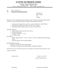Contoh surat penawaran jasa instalasi listrik. Penawaran Harga Plafon Pak Endang Pulo Gebang Docx