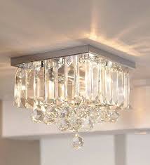 Yuldek Genuine K9 Crystal Modern Small Ceiling Flush Chandelier Lustre De Pedras Lustres Lustres De Cristal