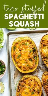 Taco Stuffed Spaghetti Squash Recipe Beef Recipes Veal Recipes Low Carb Dinner Recipes