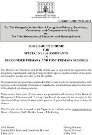 You didn't get the job but want to keep a relationship. Job Sharing Scheme For Special Needs Assistants In Recognised Primary And Post Primary Schools Pdf Free Download