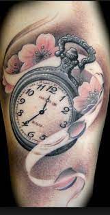 Pocket Watch With Cherry Blossoms So Excited For The Next Tattoo Tattoo Schulter Frau Blumen Tattoos Mama Tattoo Ideen