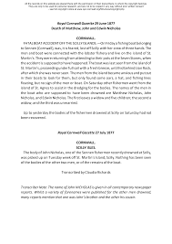 Death of Mathew, John and Edwin Nicholas