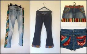 For more specific sizing information on the product, please feel free to help@salttree.com. Upcycling Jean Skirt African Fabric Wax The Thrift Is Like Rum Thi Afrikrea