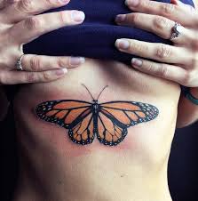 Amazing Monarch Butterfly Sternum Tattoo Done By The Talented Artist Nhia Yang Butterfly Thigh Tattoo Monarch Butterfly Tattoo Neck Tattoo