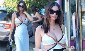 This public fit follows one from several weeks ago when the model took a stroll with her baby in tribeca. Emily Ratajkowski Looks Ethereal In Silk Dress With Cut Outs Along Her Baby Bump For Shopping In La Daily Mail Online
