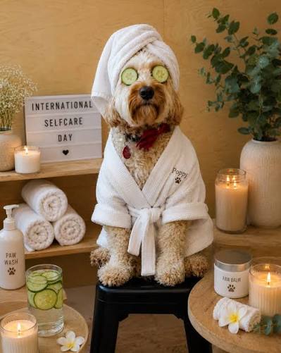 Today, July 24th, is International Self-Care Day, and your pup has their  own wellness routine too! They deserve a relaxing spa day, a warm bath,  gentle massages, and to be completely knot-free.