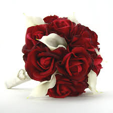 Bridal Bouquet Red Roses White Calla Lilies By Timelesswedding 120 00 Red Bridal Bouquet Red Rose Bridal Bouquet Red Bouquet Wedding