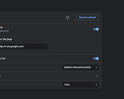Image of website with dark mode enabled