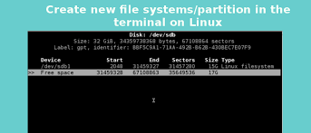 Create New File Systems Partition In The Terminal On Linux Linux Filing System System