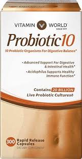Probiotics are good bacteria found in some foods and supplements. Amazon Com Vitamin World Probiotic 10 300 Capsules 20 Live Billion Cultures 10 Probiotic Organisms Advanced Support For Digestive Intestinal Health Acidophilus Rapid Release Gluten Free Health Personal Care