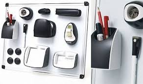Magnetic Office Set Helps You Stick Your Office Supplies To Your Cubicle Wall Designbuzz Cubicle Accessories Cubicle Walls Office Set