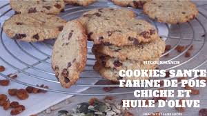 Cookies Sante Farine De Pois Chiche Et Huile D Olive Healthy Et Sans Sucre Youtube