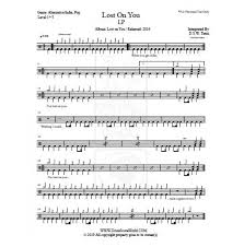 Drum Score Lp Lost On You Partituras Bateria Nota