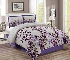 (77) aspen solid sateen 1000 thread count 6 pc. 4piece Fine Printed Comforter Set Reversible Goose Down Alternative Bedding Queen Purple Lilac Grey Chec Comforter Sets Bed Linens Luxury Bed Comforter Sets
