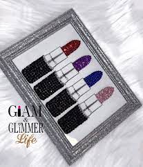 Bling Rhinestone Silver Picture Frame Glam Wall Decor Lipstick Pic Frame Makeup Wall Decor Lipstick Wall Decor Makeup Wall Art In 2021 Glam Wall Decor Makeup Wall Art Beauty Room Decor