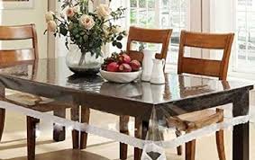 Heat Resistant Easy Clean Waterproof Plastic Table Cover Crystal Clear Pvc Tablecloth Protector 60 Inch X 8 Dining Table In Kitchen Dining Table Table Covers