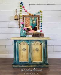 Boho Blue Moroccan End Table Moroccan Furniture Bohemian Table Painted End Table Upcycled End Table Rustic Boho Furniture Painted End Tables Boho Furniture Moroccan Furniture