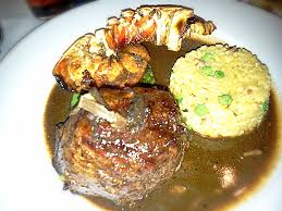 Filetto Veneziano From Coal Fired Bistro In Greenville Sc On Pelham Rd 10 Oz Prime Filet 4oz Of A Brazilian Lobster Tail Over Asparagu Bordelaise Eat Food