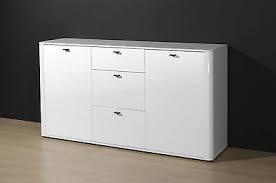 Für das rechte fach gibt's noch einen einlegeboden. Kommode Mehrzweckkommode Aktenschrank Flurkommode Weiss Grau Hochglanz Mdf K767