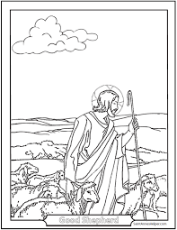 Good shepherd coloring page in two sizes 8 5x11 and bible. Jesus Good Shepherd Coloring Page Printable Jesus Coloring Pages