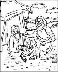 When jacob stole esau's blessing he did a very deceitful thing. Jacob Meets Esau Coloring Pages Coloring Home