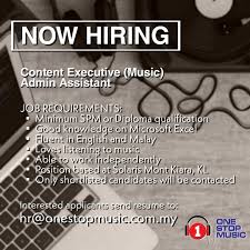Should have atleast 2 year. One Stop Music Bhd On Twitter Immediate Vacancy To Join Our Team Kindly Drop Your Resume To Hr Onestopmusic Com My Jobvacancy Kerjakosong Recruitment Vacancy Adminjob Carikerja Kualalumpur Kl Clerical Clerk Job Hiring Jawatankosong