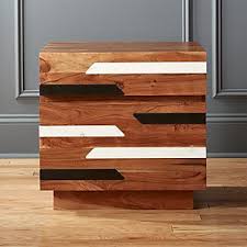 Dondra Teak Bed Cb2 Marble Inlay Wood Nightstand Bedside Tables Nightstands