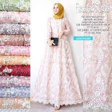 Kombinasi dress panjang brokat dan rok tutu yang mewah (foto: Model Gamis Brokat Terbaik 2021 Desain Mewah Dan Modern Model Baju Terbaru