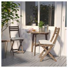 Ikea Askholmen Gray Brown Gray Brown Stained Wall Table 2 Folding Chairs Outdoor Used Outdoor Furniture Outdoor Dining Best Outdoor Furniture