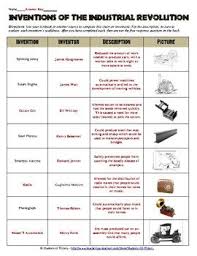 Industrial Revolution Inventions Worksheet Industrial Revolution Industrial Revolution Activities Students Of History