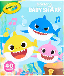 Baby shark coloring youtube remix free pages for kids printable old town road lyrics. Amazon Com Crayola Baby Shark Coloring Book Baby Shark Coloring Pages 40 Pages Toys Games