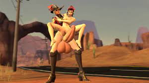 1futa 1girls 3d ashe (overwatch) cactus carrying clothed cowboy  hat cruiser d.va d.va desert erection futa on female futanari heisenburger52  holding on huge penis imminent sex larger futanari legs