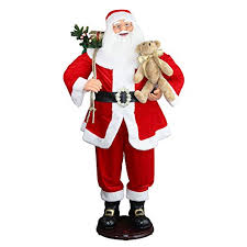 $225.0 animated singing santa 5' talks dances sings # 15437 w mic holiday time w box buy: Chengmon 59 Inch Christmas Life Size Animated Rock Singing And Dancing Santa Claus Collapsible Decoration Collection Musical Sensor Reaction Figure Traditonal Red Standing Indoor Gift Bag Bear Buy Online In Dominican Republic
