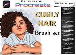 Procreate Brushes Curly Hair Procreate Brush Set Hair Etsy In 2020 Curly Hair Styles Hair Brush Set Curly Hair Brush