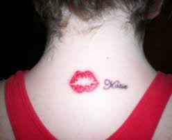65 Amazing 3d Tattoo Designs For Women Neck Tattoo Kiss Tattoo On Neck Lip Tattoos