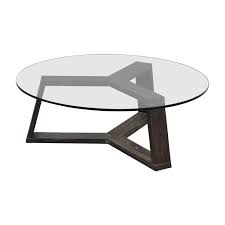 Shop smart round marble top coffee table. 83 Off Cb2 Cb2 Round Glass And Wood Coffee Table Tables