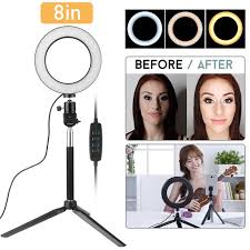 8 Led Ring Light With Tripod Stand For Makeup Youtube Video Tsv Mini Desktop Led Camra Light Selfie Ring Light For Live Stream Photography With 3 Light Modes Walmart Com Walmart Com