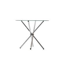 Buy round dining tables and get the best deals at the lowest prices on ebay! Artiss Round Dining Table 4 Seater 90cm Tempered Glass Clear Chrome Steel Legs Cross Cafe Kitchen Tables Buy Round Dining Tables 9350062139455