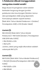 baki akhir tahun modal pelaburan + dividen/ pendapatan asb x 2.5% (kadar zakat) contoh 1: Nuar On Twitter Ramai Juga Yang Nak Tahu Pasal Zakat Simpanan Especially Asb Mungkin Ada Antara Kita Yang Tak Pernah Tahu Pasal Ni Boleh Rujuk Ni Untuk Ilmu Tambahan Https T Co Gx7yk1loiz