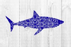 D e s c r i p t i o n. Shark Floral Mandala Animal Graphic By Wispywillowdesigns Creative Fabrica