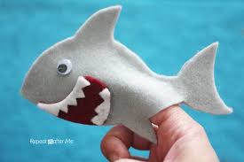 Felt Shark Finger Puppet Kuklalar Oyuncak Kece