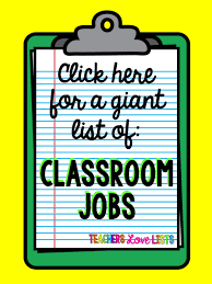 Classroom Jobs List Teachers Love Lists Classroom Jobs Classroom Job Chart Student Jobs