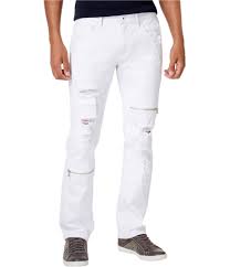 I N C Mens Ripped Slim Fit Jeans