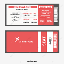 أحمر ناقل تذكرة الصعود بسيط تذاكر الطيران جواز المرور على متن الطائرة Png وملف Psd للتحميل مجانا