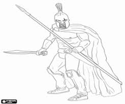 This compares the benefits of two ancient sets of warriors by setting themselves against one another using the weapons of their time period. Warrior Of Ancient Sparta Coloring Page Printable Game