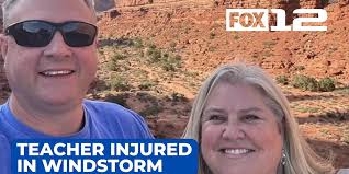 Seaside teacher suffers spinal injury when tree falls